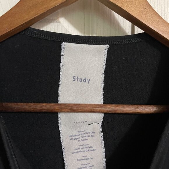 Study NY Womens Black Sleeveless Round Neck Stretch Knee Length Dress Medium - Picture 2 of 6